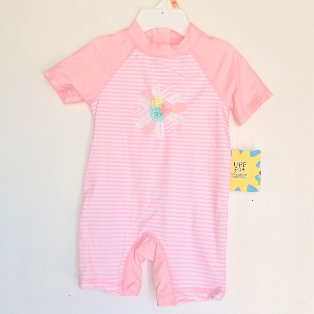 NWT Little Me Kids Pink Swimsuit 12 Months